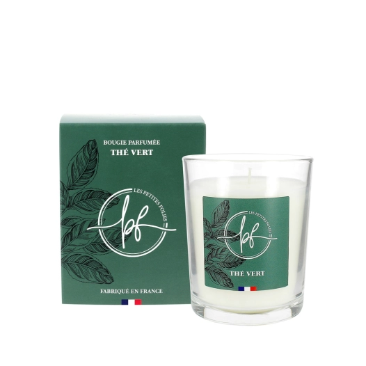 Bougie Parfumée Thé Vert 180g avec Etui - LES PETITES FOLIES