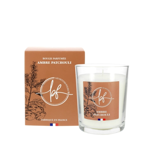 Bougie Parfumée Ambre Patchouli 180g avec Etui - LES PETITES FOLIES