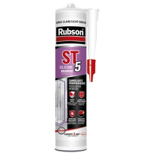 Mastic Silicone ST5 Sanitaire Carrelage 300ml - [CBD0CC]167128 - Gris clair - RUBSON