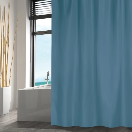 Rideau de Douche Polyester 180x200cm Navy Bleu - M S V