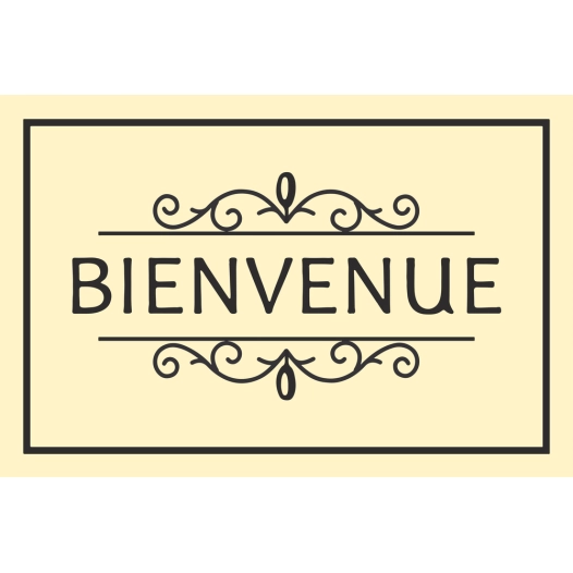 Tapis coco imprimé Bienvenue Beige 40x60cm - BTB