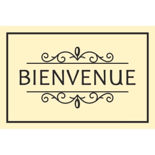 Tapis coco imprimé Bienvenue Beige 40x60cm - BTB