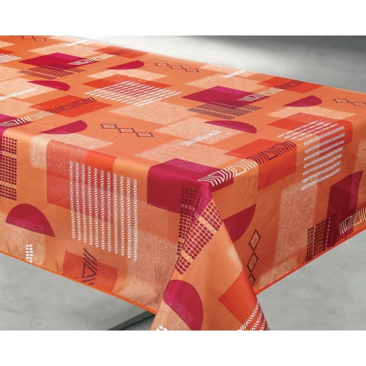 Nappe Polyester 140x240cm Tessa Terracotta sur Cintre - ACCESS DECO