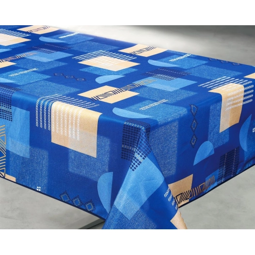Nappe Polyester 140x240cm Tessa Bleu Paon sur Cintre - ACCESS DECO