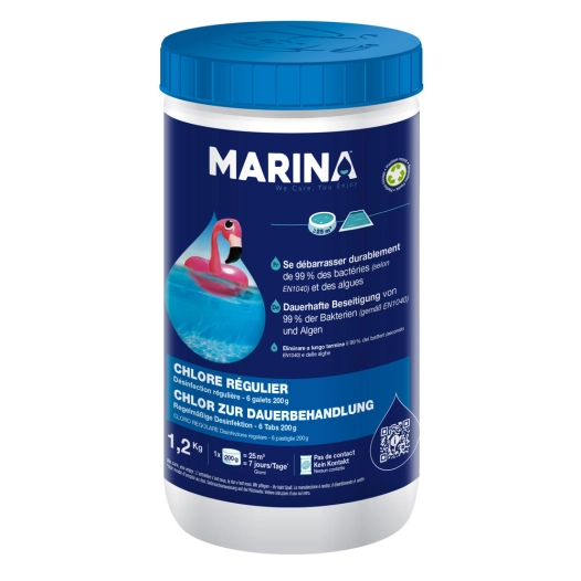 Chlore Régulier Galets 200g 1.2kg - MARINA