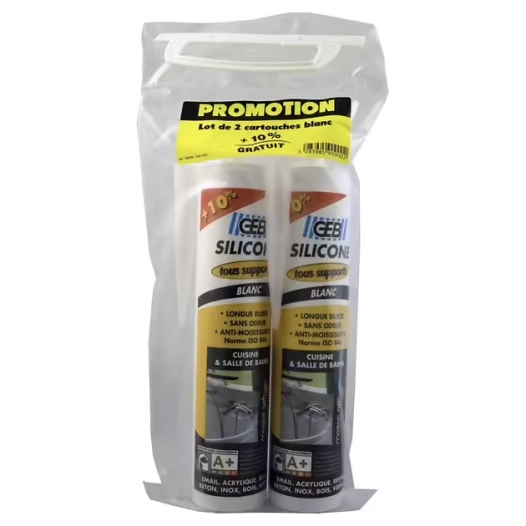 Lot 2 Silicones Tous Supports Cuisines & Bains 280ml+10% - GEB