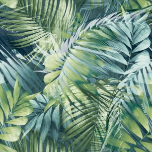 170702 - Papier Peint Vinyle Grainé Sur Intissé Antigua Palm Vert - DECOR DESIGN