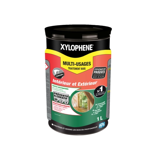 Traitement Bois Multi-Usages Intérieur Extérieur - 176849 - 1L - XYLOPHENE