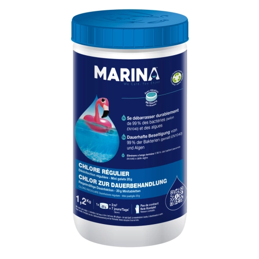 Chlore Régulier Mini Galets 20g 1.2kg - MARINA