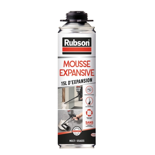 Mousse Multi-Usages 15L d'Expansion Aérosol Pistolable 500ml - RUBSON