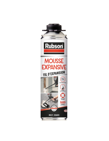 Mousse Multi-Usages 15L d'Expansion Aérosol Pistolable 500ml - RUBSON