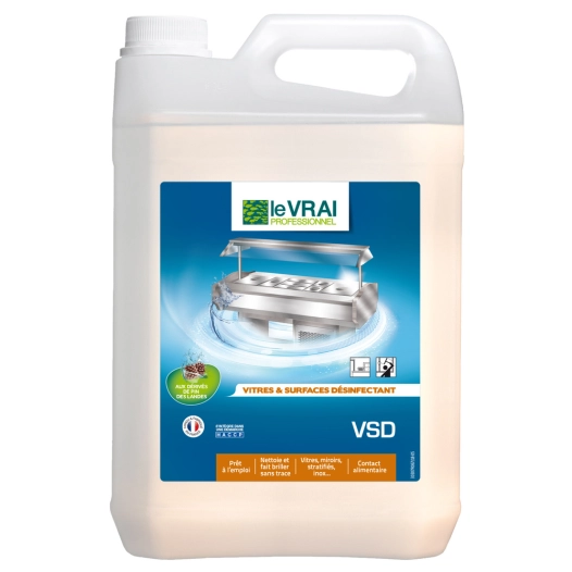 Nettoyant Désinfectant Vitres & Surfaces VSD 5L TP2 - LE VRAI
