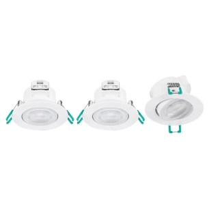 Spots Encastrés LED Intégré Blanc 5W IP44 Blanc Chaud Lot de 3 - SYLVANIA