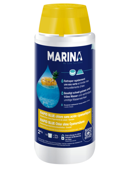 Rapid Blue Chlore Traitement Choc Piscine 2kg TP2 - MARINA