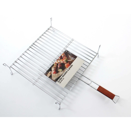 Grille Double à Pieds Barbecue 40x40x7cm - SOMAGIC