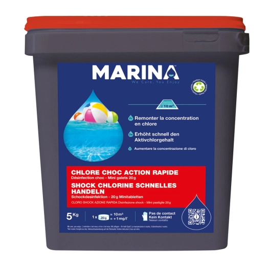 Chlore Choc Action Rapide Mini Galets 20g 5kg - MARINA