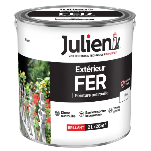 Peinture Extérieur Fer Antirouille 2L - 164084 - Blanc - JULIEN