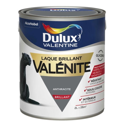 Laque Valénite Brillant 2L - [555a5d]154169 - Anthracite Dulux - DULUX VALENTINE