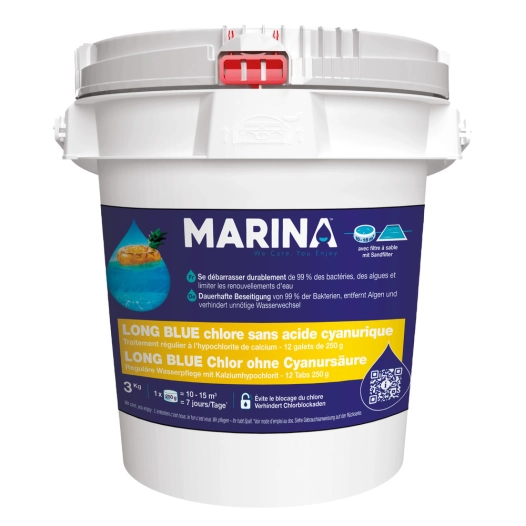 Long Blue Chlore Galets 250g 3kg - MARINA
