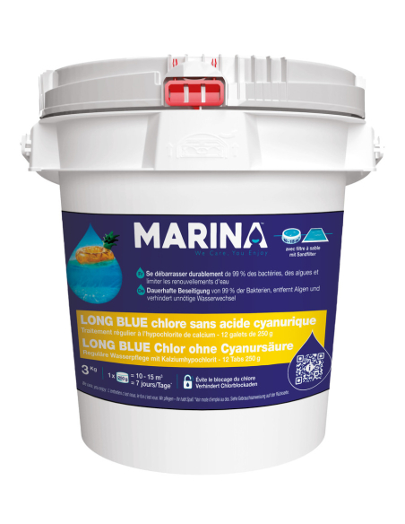 Long Blue Chlore Galets 250g 3kg - MARINA