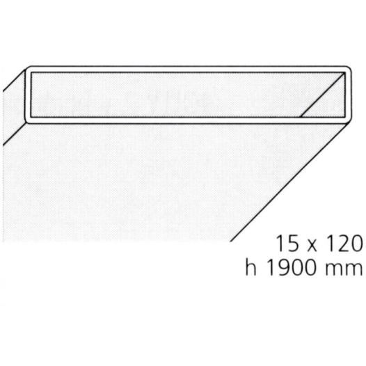 profile rectang 15x120 blanc