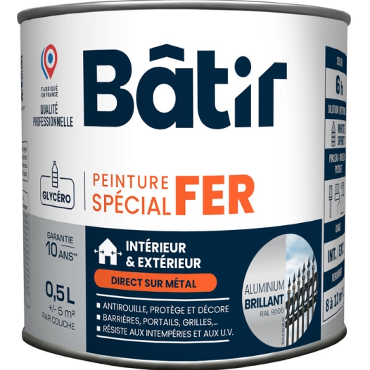 Peinture Fer brill. 0,5l alu ral9006