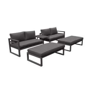 ensemble de salon - tout-en-un - noir + anthracite