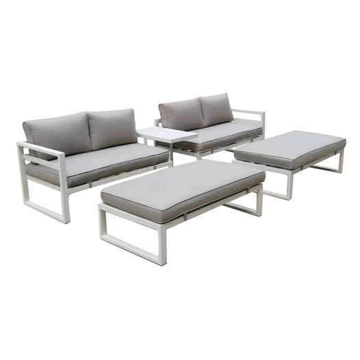 ensemble de salon - tout-en-un - blanc + gris