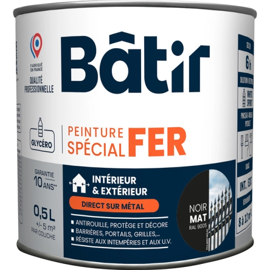 Peinture Fer mat 0,5l noir ral9005