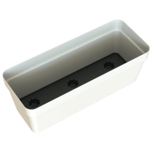 Jardinieres capri 12,5 litres avec reserve - 50 x 19 x 18 cm - blanc - Artevasi lda