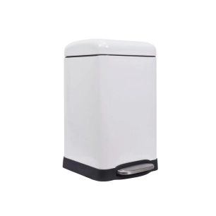 poubelle urbaine - 20 l - carré - blanc mat