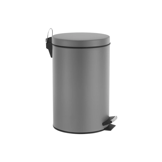 poubelle à pédale - 14 l - métal gris
