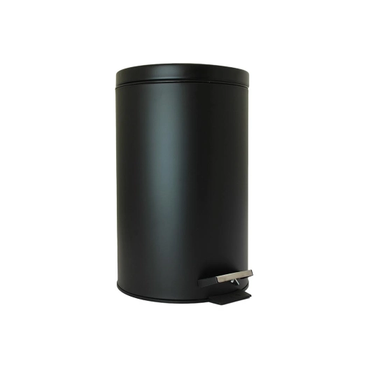 poubelle à pédale - 14 l - métal noir
