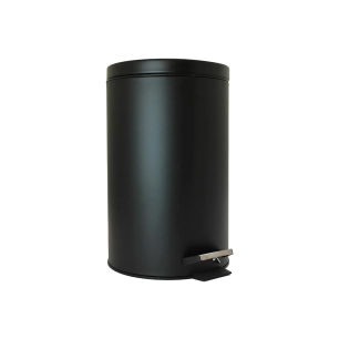 poubelle à pédale - 14 l - métal noir