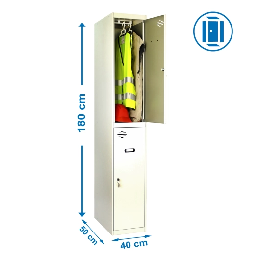 Casier-Armoire SIMONLOCKER DIY TANDEM 1/2 400 INITIAL GRIS GRIS PRELACADO 1800x400x500 - SIMONRACK