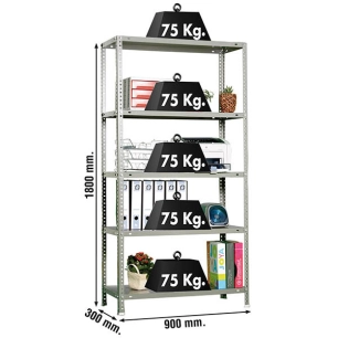 Etagère légère avec vis ADVANTAGE 5/300 GRIS GRIS 1800x900x300 - SIMONRACK