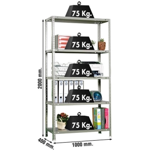Etagère légère avec vis ADVANTAGE PLUS 5/400 GRIS GRIS 2000x1000x400 - SIMONRACK
