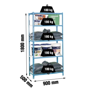 Etagère légère sans vis SIMONCLICK 5/500 BLEU/BLANC BLEU/BLANC 1800x900x500 - SIMONRACK