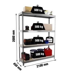Etagère sans vis SIMONFORTE 2104-4 CHIPBOARD GRIS/BOIS GRIS 2000x2100x450 - SIMONRACK