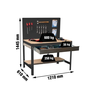 Etabli SIMONWORK BT2 BOX 1200 ANTRACITE/BOIS ANTRACITE/BOIS 1445x1210x610 - SIMONRACK