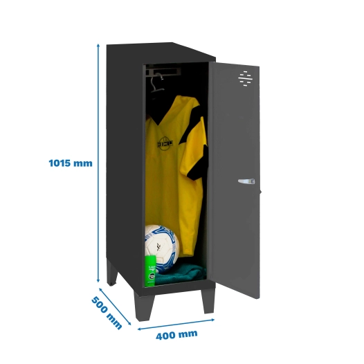 Casier-Armoire SIMONLOCKER DISM.SINGLE MINI 915x400x500+PIE AN/AN ANTRACITE 1015x400x500 - SIMONRACK