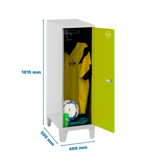 Casier-Armoire SIMONLOCKER DISM.SINGLE MINI 915x400x500+PIES G/VE GRIS/VERT 1015x400x500 - SIMONRACK