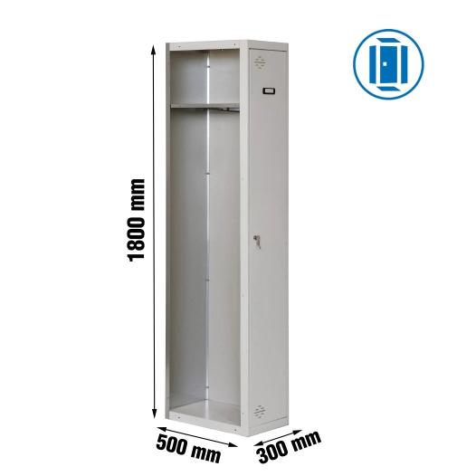 Casier-Armoire SIMONLOCKER DIY SINGLE 1/1 300 ADDITIOORANL GRIS GRIS PRELACADO 1800x300x500 - SIMONRACK