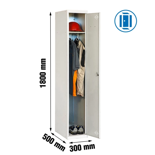 Casier-Armoire SIMONLOCKER DIY SINGLE 1/1 300 INITIAL GRIS GRIS PRELACADO 1800x300x500 - SIMONRACK