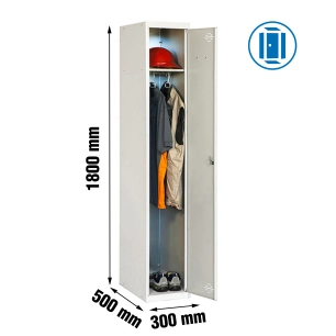 Casier-Armoire SIMONLOCKER DIY SINGLE 1/1 300 INITIAL GRIS GRIS PRELACADO 1800x300x500 - SIMONRACK