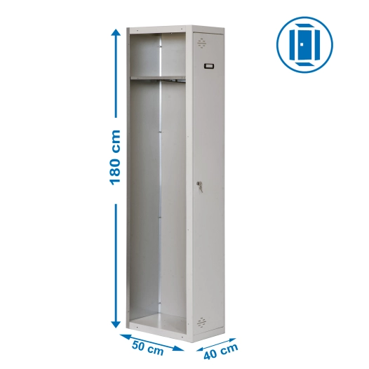 Casier-Armoire SIMONLOCKER DIY SINGLE 1/1 400 ADDITIOORANL GRIS GRIS PRELACADO 1800x400x500 - SIMONRACK