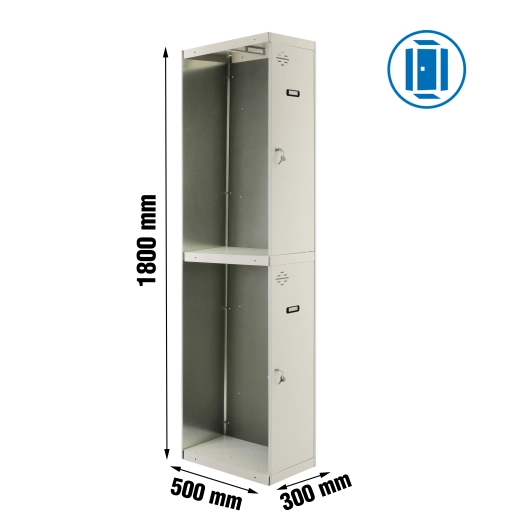 Casier-Armoire SIMONLOCKER DIY TANDEM 1/2 300 ADDITIOORANL GRIS GRIS PRELACADO 1800x300x500 - SIMONRACK