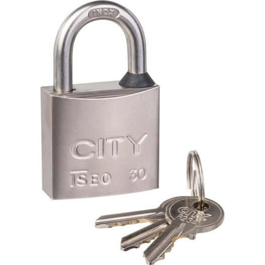 Cadenas city 30 nickele satiné anse inox 3 cles varie - ISEO