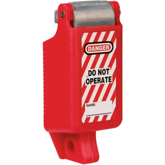 verrouillage ajustable (de5,3a 9mm) pour disjoncteur a levier, rouge