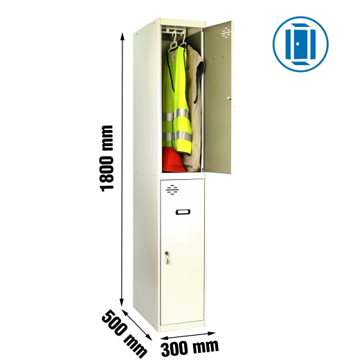 Casier-Armoire SIMONLOCKER DIY TANDEM 1/2 300 INITIAL GRIS GRIS PRELACADO 1800x300x500 - SIMONRACK